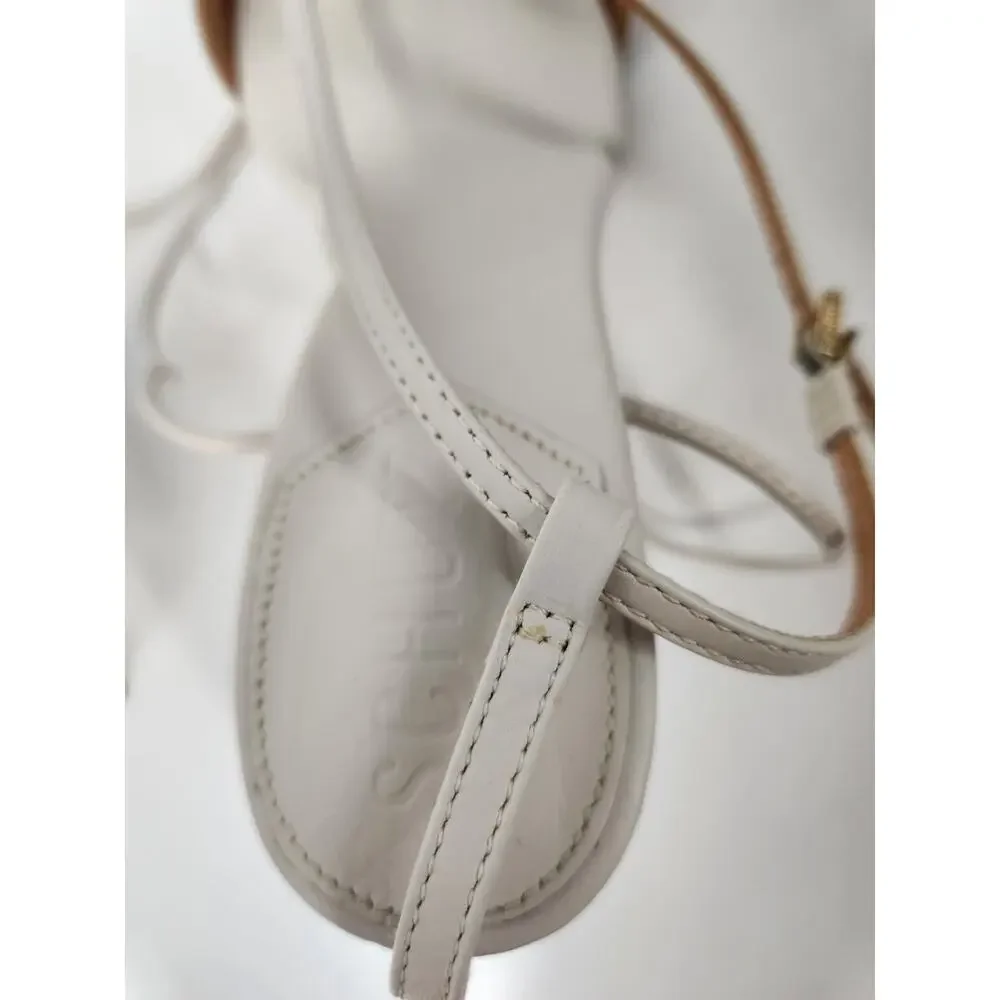 Schutz Women's Vikki Leather Ankle Tie Strappy High Heels, Size 6B, In Off White - Picture 14 of 14